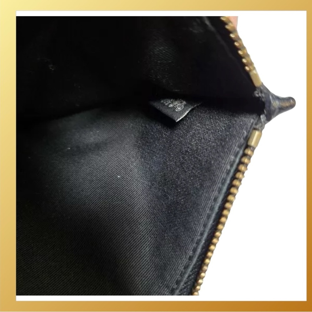 Coach Envelope 9” Clutch Leather Purse Accessory W/ Zip Zipper Black - Picture 6 of 9
